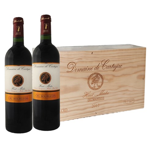 2 x Domaine Cartujac, Haut Medoc In Branded Wooden Box - Customer Favourite